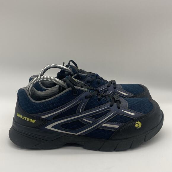 Mens Size 8M Wolverine Steel Toe Navy Work Shoes Sneakers W10749 - Picture 1 of 10